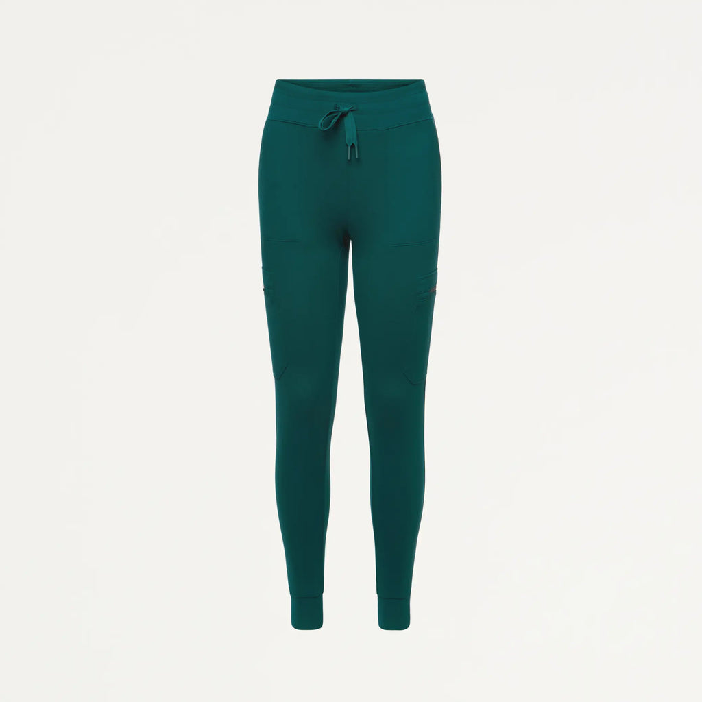 Jaanuu Scrubs Women's Abi 10-Pocket Skinny ULTRAsoft Scrub Jogger Midnight Green | scrub-supply.com