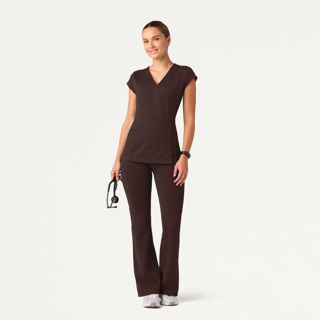 Jaanuu Scrubs Women's Mila ULTRAsoft Yoga Scrub Pant Dark Brown | scrub-supply.com