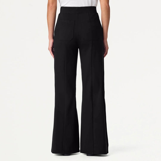 Jaanuu Scrubs Women's Josie Wide-Leg Scrub Pant Black | scrub-supply.com