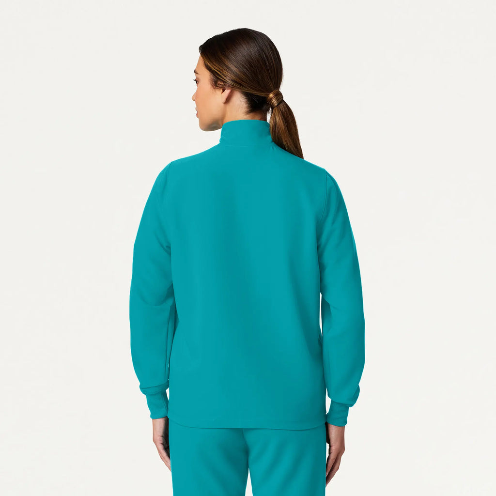 Jaanuu Scrubs Women's Ceri Essential 6-Pocket Scrub Jacket Aqua | scrub-supply.com