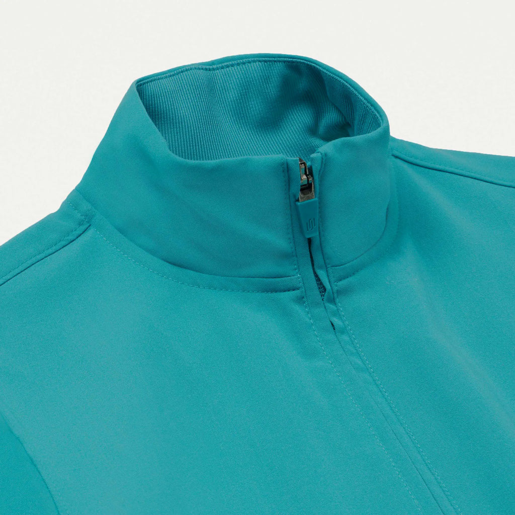 Jaanuu Scrubs Women's Ceri Essential 6-Pocket Scrub Jacket Aqua | scrub-supply.com