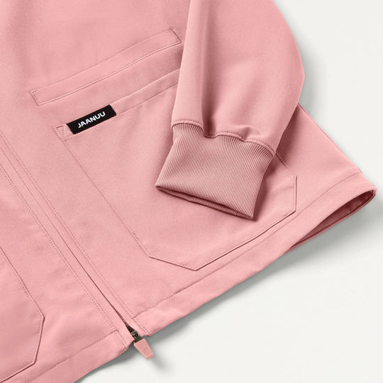 Jaanuu Scrubs Women's Ceri Essential 6-Pocket Scrub Jacket Mauve | scrub-supply.com