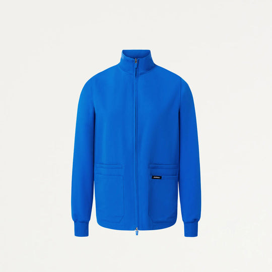 Jaanuu Scrubs Women's Ceri Essential 6-Pocket Scrub Jacket Royal Blue | scrub-supply.com