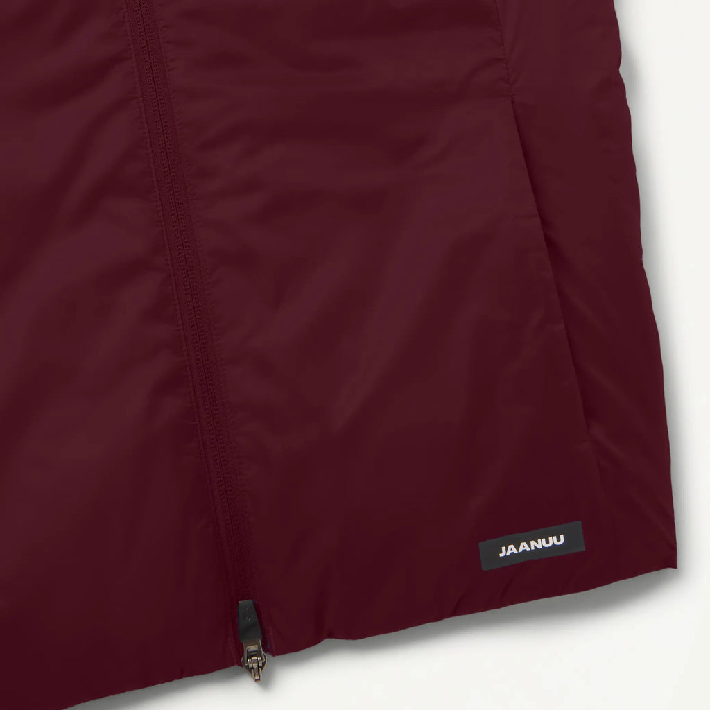 Jaanuu Scrubs Women's Phantom Slim Insulated Vest Burgundy | scrub-supply.com