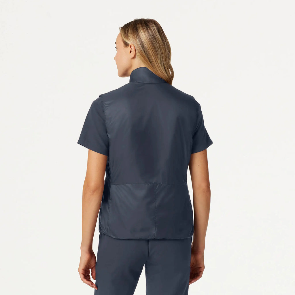 Jaanuu Scrubs Women's Phantom Slim Insulated Vest Carbon Gray | scrub-supply.com