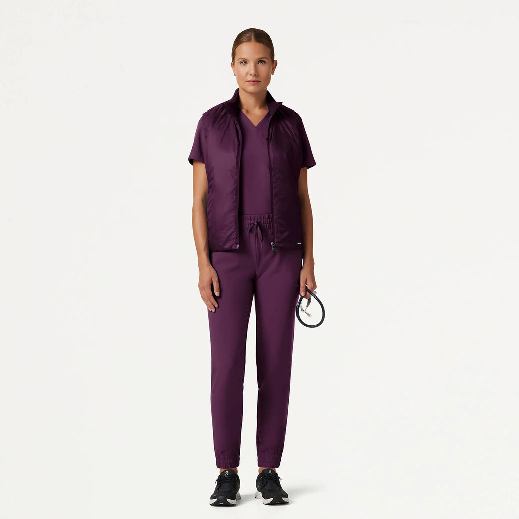 Jaanuu Scrubs Women's Phantom Slim Insulated Vest Dark Amethyst | scrub-supply.com