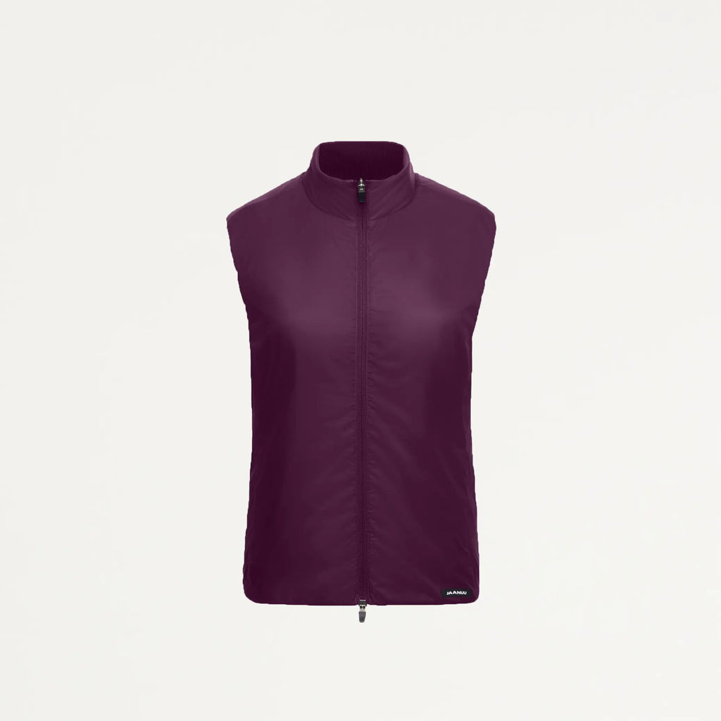 Jaanuu Scrubs Women's Phantom Slim Insulated Vest Dark Amethyst | scrub-supply.com