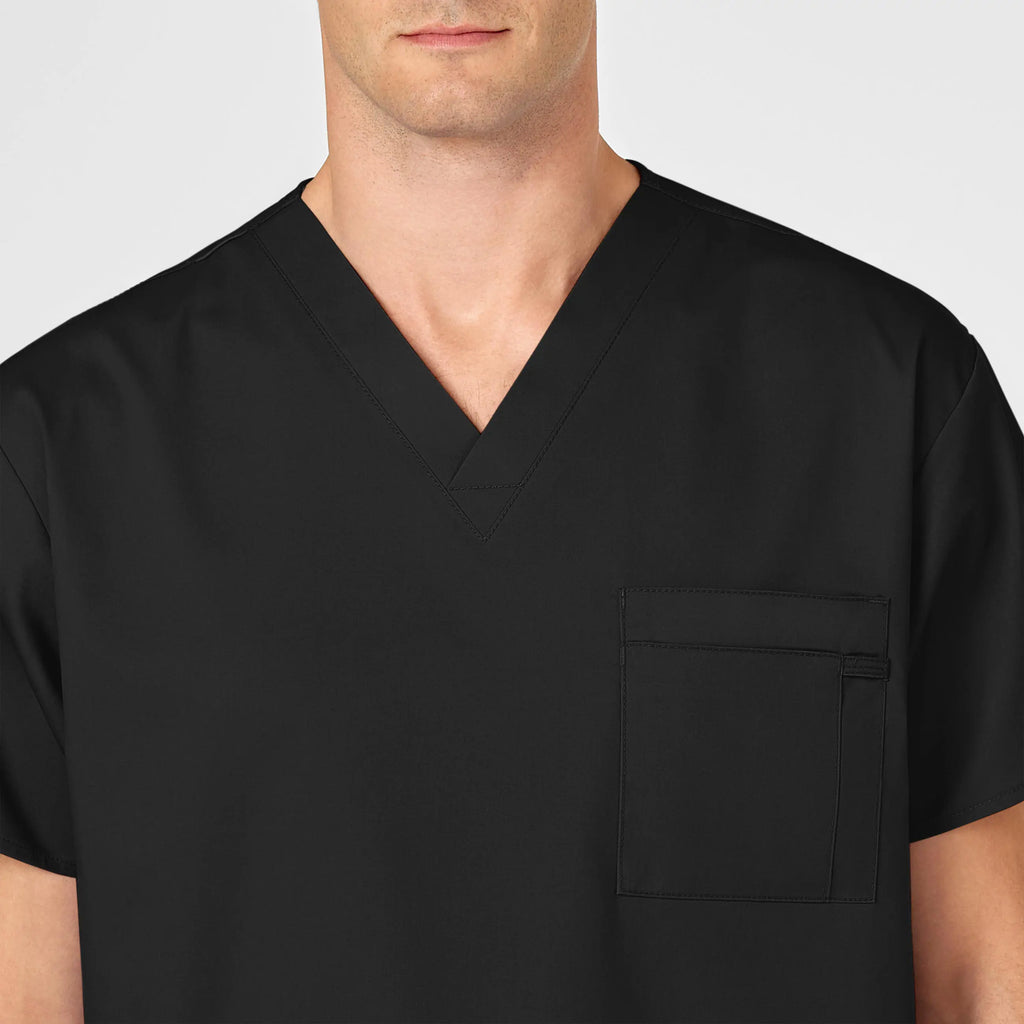 Wink Scrubs Unisex V-Neck Scrub Top Black | scrub-supply.com