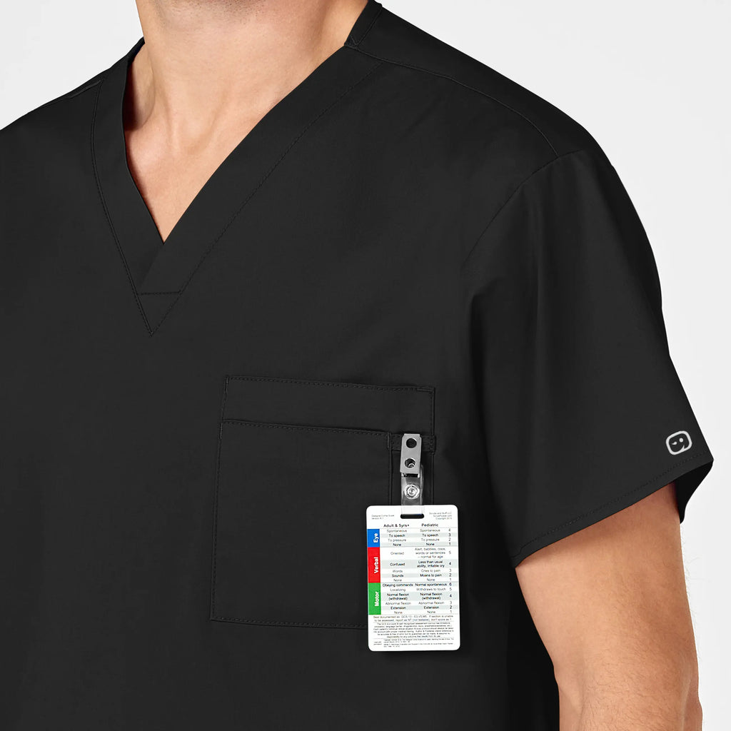 Wink Scrubs Unisex V-Neck Scrub Top Black | scrub-supply.com