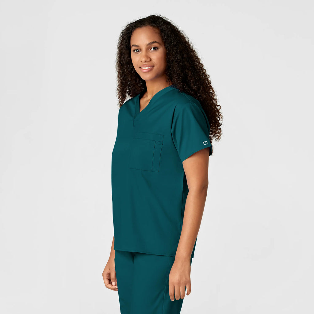 Wink Scrubs Unisex V-Neck Scrub Top Caribbean Blue | scrub-supply.com