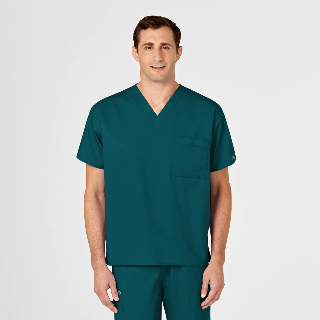 Wink Scrubs Unisex V-Neck Scrub Top Caribbean Blue | scrub-supply.com