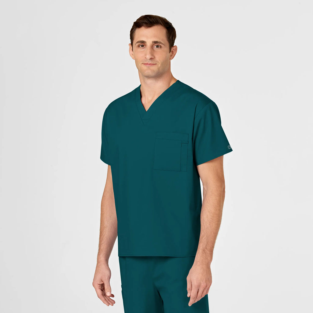 Wink Scrubs Unisex V-Neck Scrub Top Caribbean Blue | scrub-supply.com