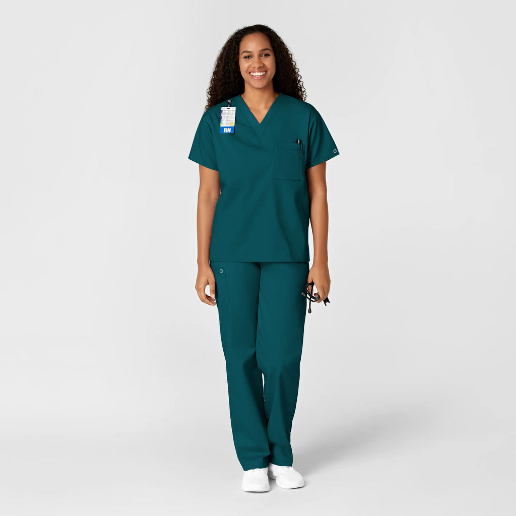 Wink Scrubs Unisex V-Neck Scrub Top Caribbean Blue | scrub-supply.com