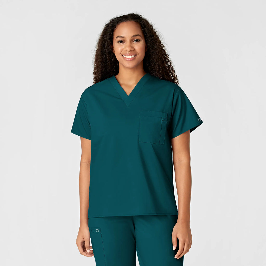 Wink Scrubs Unisex V-Neck Scrub Top Caribbean Blue | scrub-supply.com