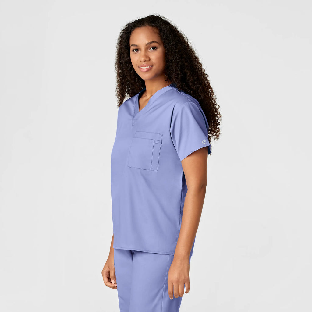 Wink Scrubs Unisex V-Neck Scrub Top Ceil Blue | scrub-supply.com