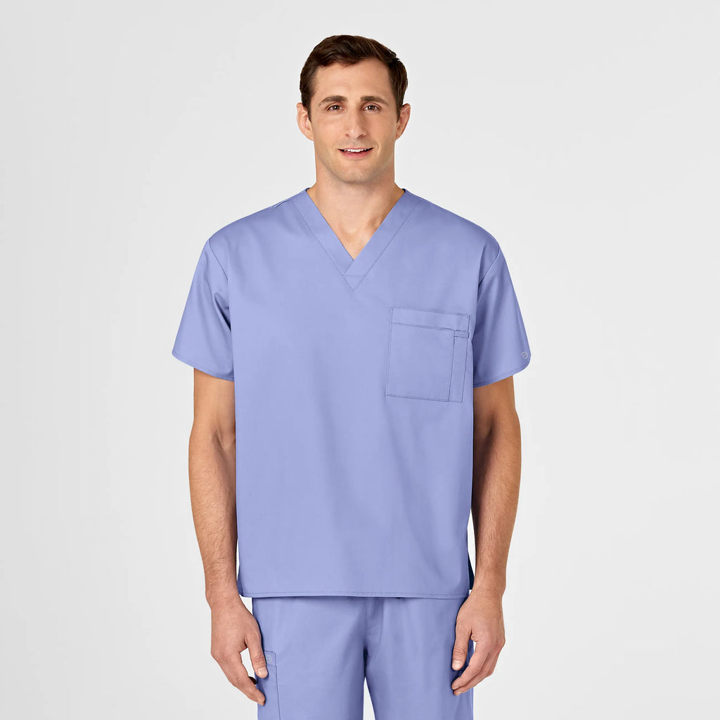 Wink Scrubs Unisex V-Neck Scrub Top Ceil Blue | scrub-supply.com