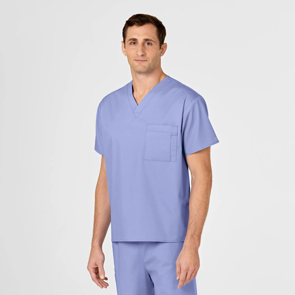 Wink Scrubs Unisex V-Neck Scrub Top Ceil Blue | scrub-supply.com