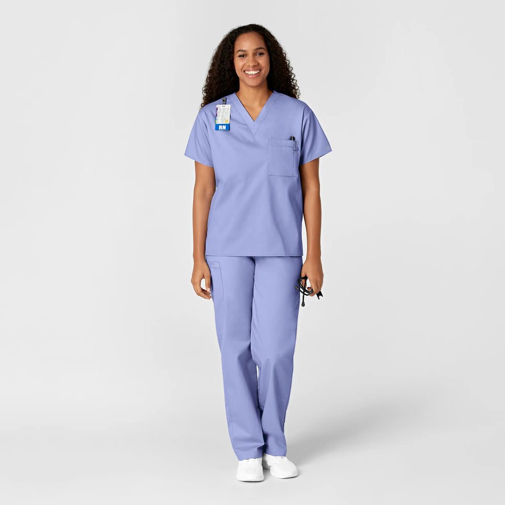 Wink Scrubs Unisex V-Neck Scrub Top Ceil Blue | scrub-supply.com