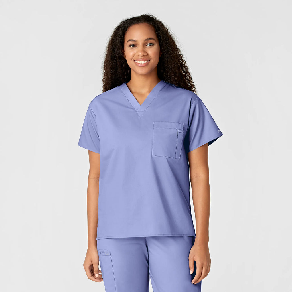 Wink Scrubs Unisex V-Neck Scrub Top Ceil Blue | scrub-supply.com