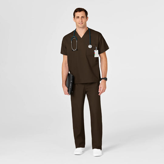 Wink Scrubs Unisex V-Neck Scrub Top Chocolate | scrub-supply.com