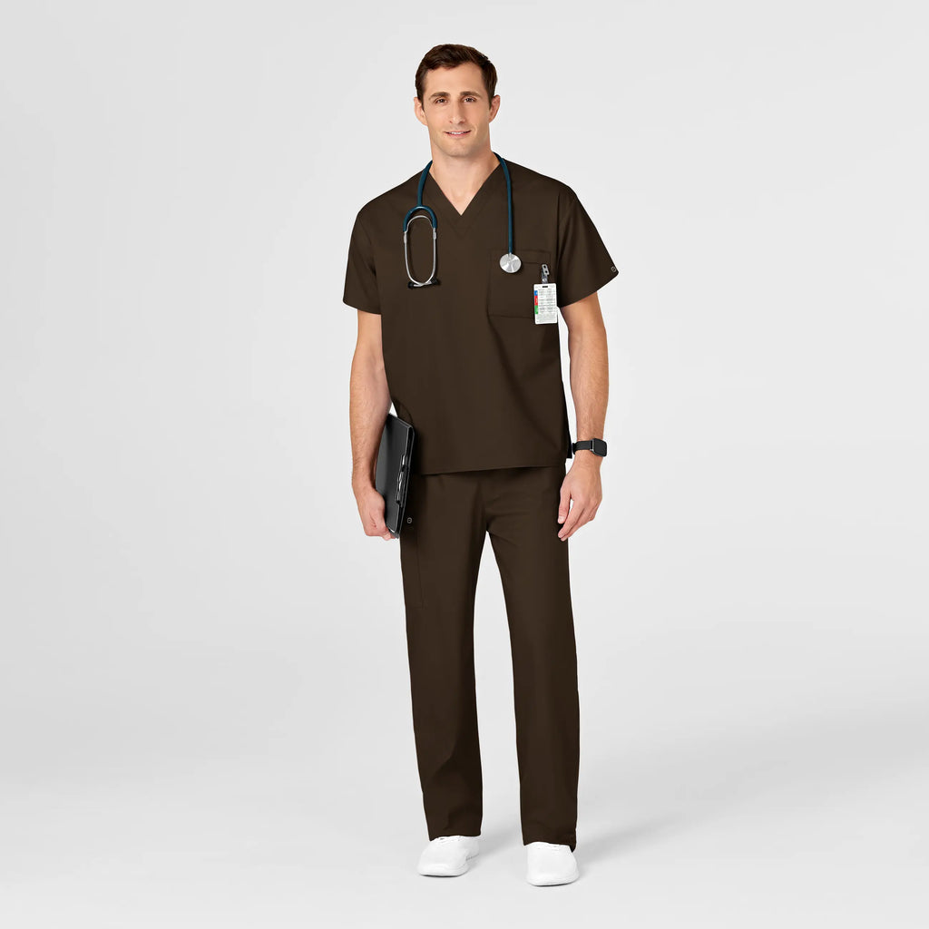 Wink Scrubs Unisex V-Neck Scrub Top Chocolate | scrub-supply.com