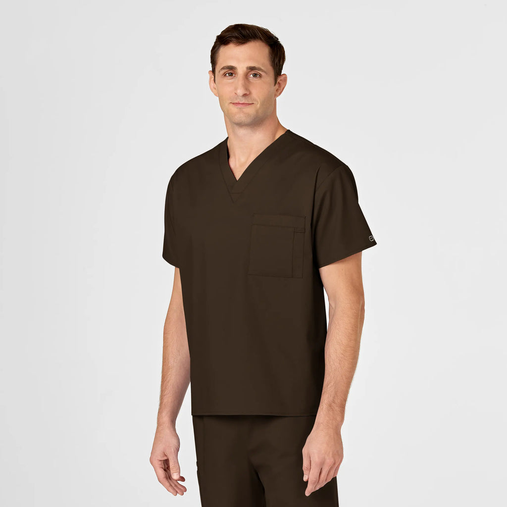 Wink Scrubs Unisex V-Neck Scrub Top Chocolate | scrub-supply.com