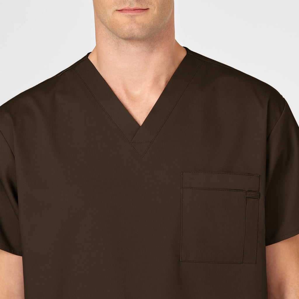 Wink Scrubs Unisex V-Neck Scrub Top Chocolate | scrub-supply.com