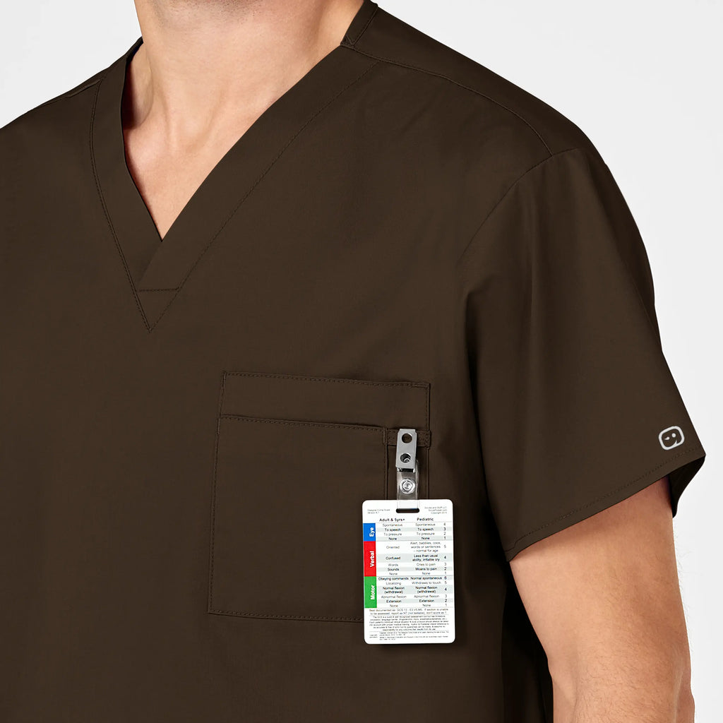 Wink Scrubs Unisex V-Neck Scrub Top Chocolate | scrub-supply.com