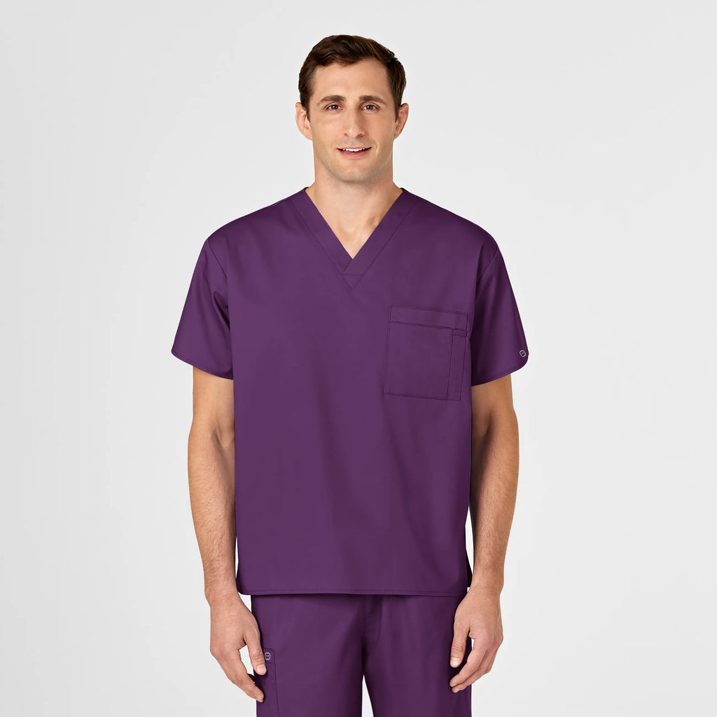 Wink Scrubs Unisex V-Neck Scrub Top Eggplant | scrub-supply.com