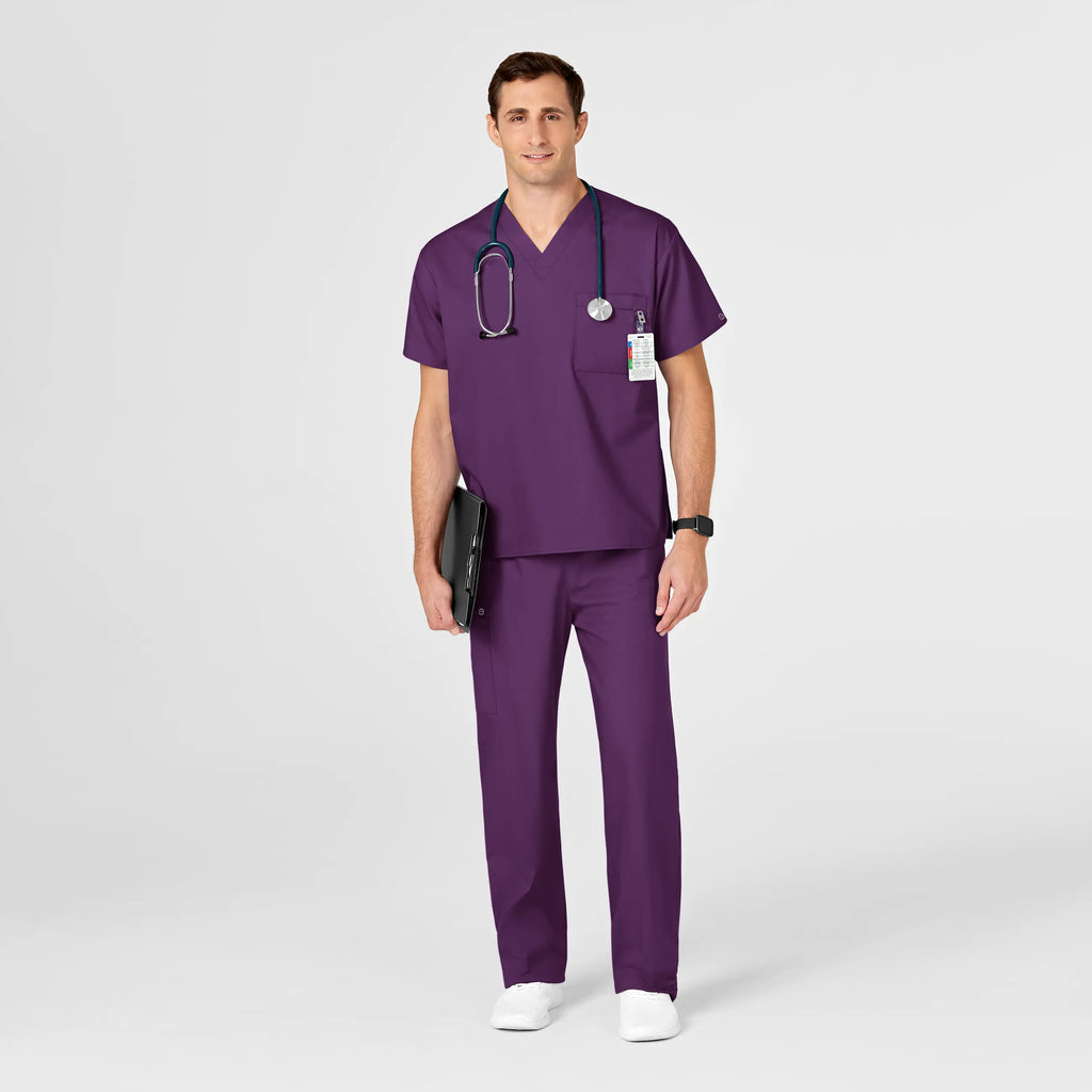 Wink Scrubs Unisex V-Neck Scrub Top Eggplant | scrub-supply.com