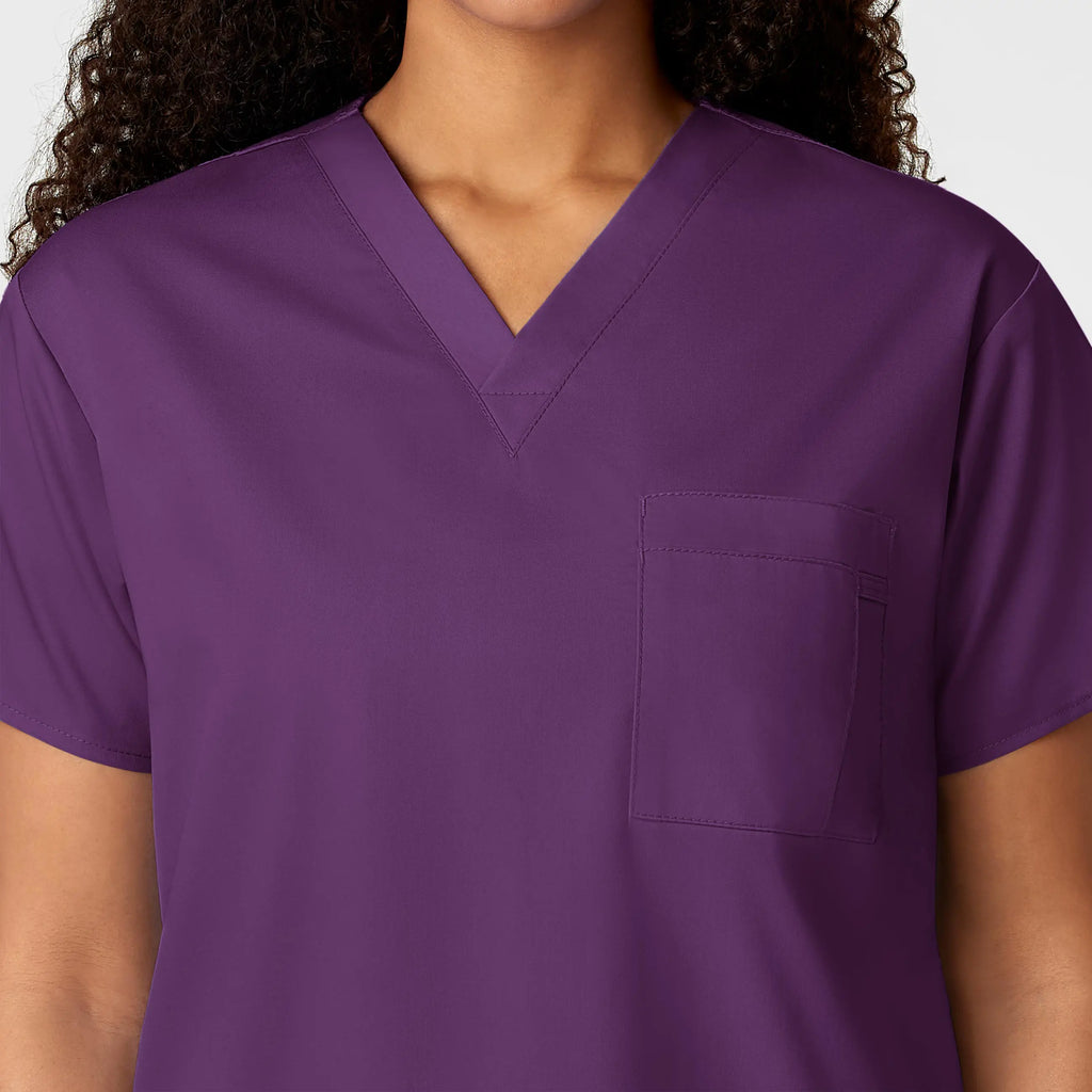 Wink Scrubs Unisex V-Neck Scrub Top Eggplant | scrub-supply.com