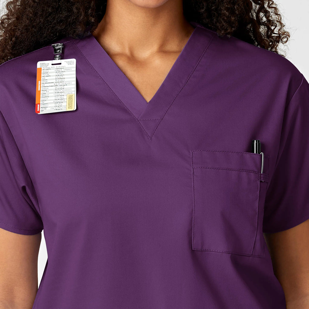 Wink Scrubs Unisex V-Neck Scrub Top Eggplant | scrub-supply.com