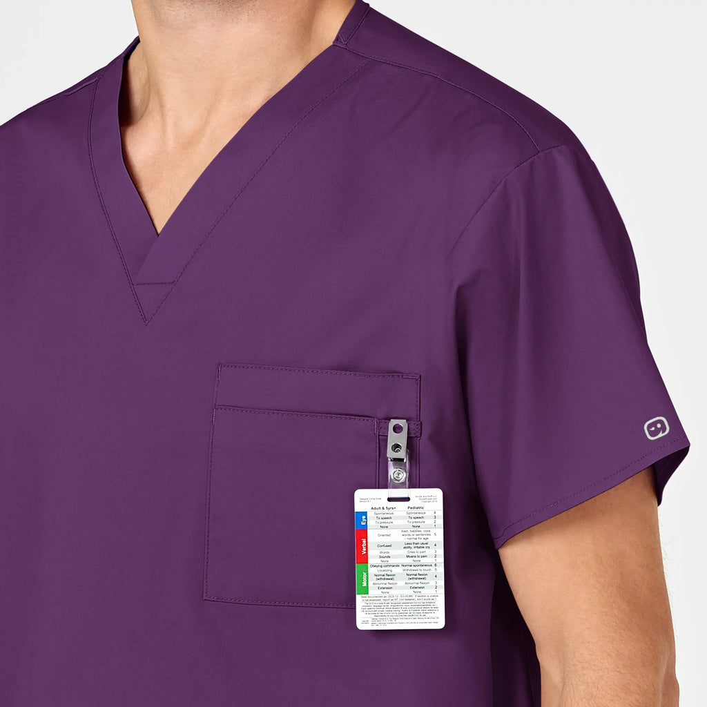 Wink Scrubs Unisex V-Neck Scrub Top Eggplant | scrub-supply.com