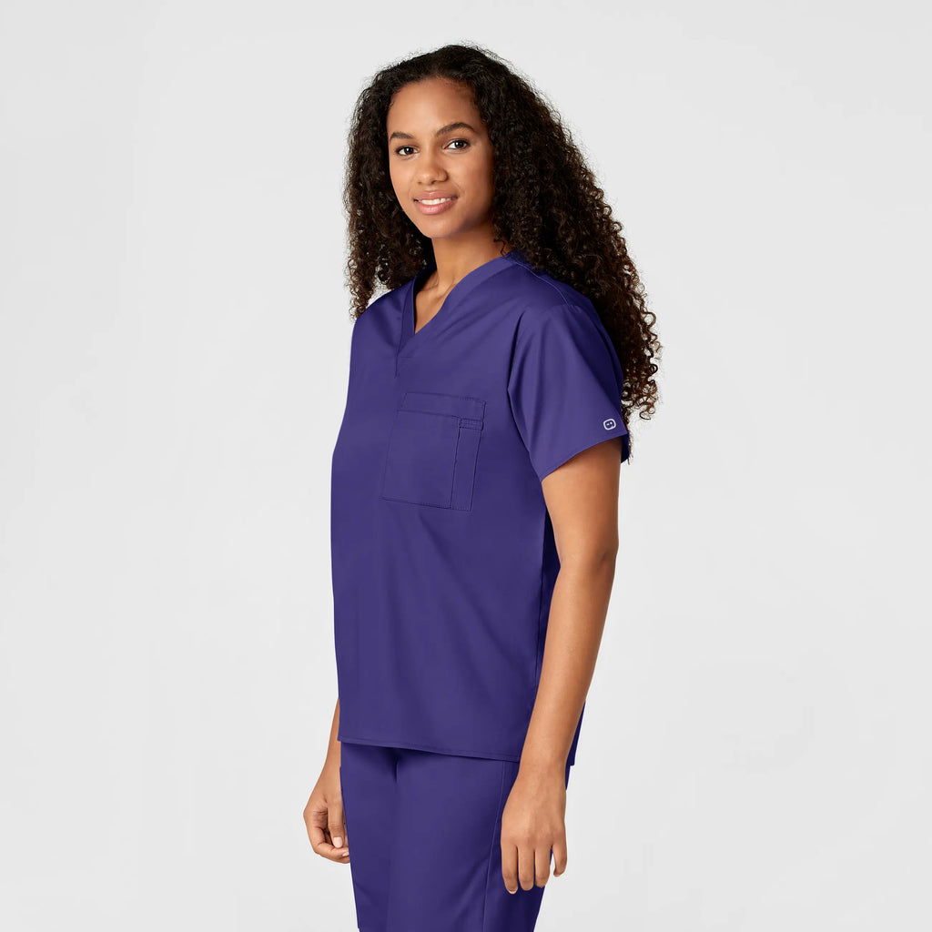 Wink Scrubs Unisex V-Neck Scrub Top Grape | scrub-supply.com