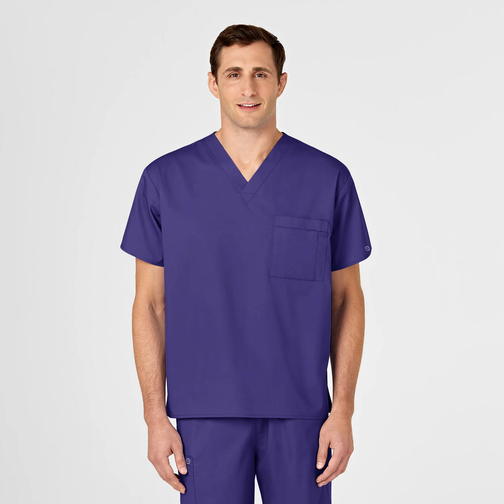 Wink Scrubs Unisex V-Neck Scrub Top Grape | scrub-supply.com