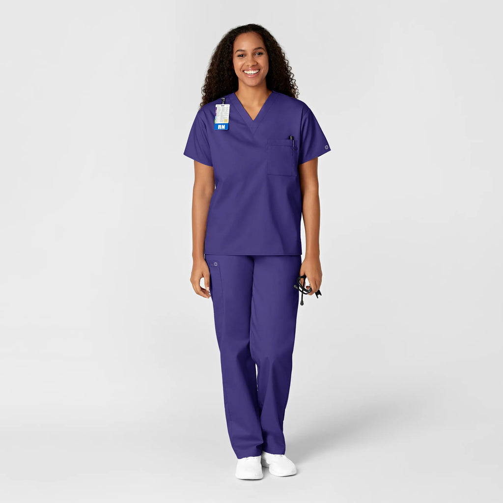 Wink Scrubs Unisex V-Neck Scrub Top Grape | scrub-supply.com