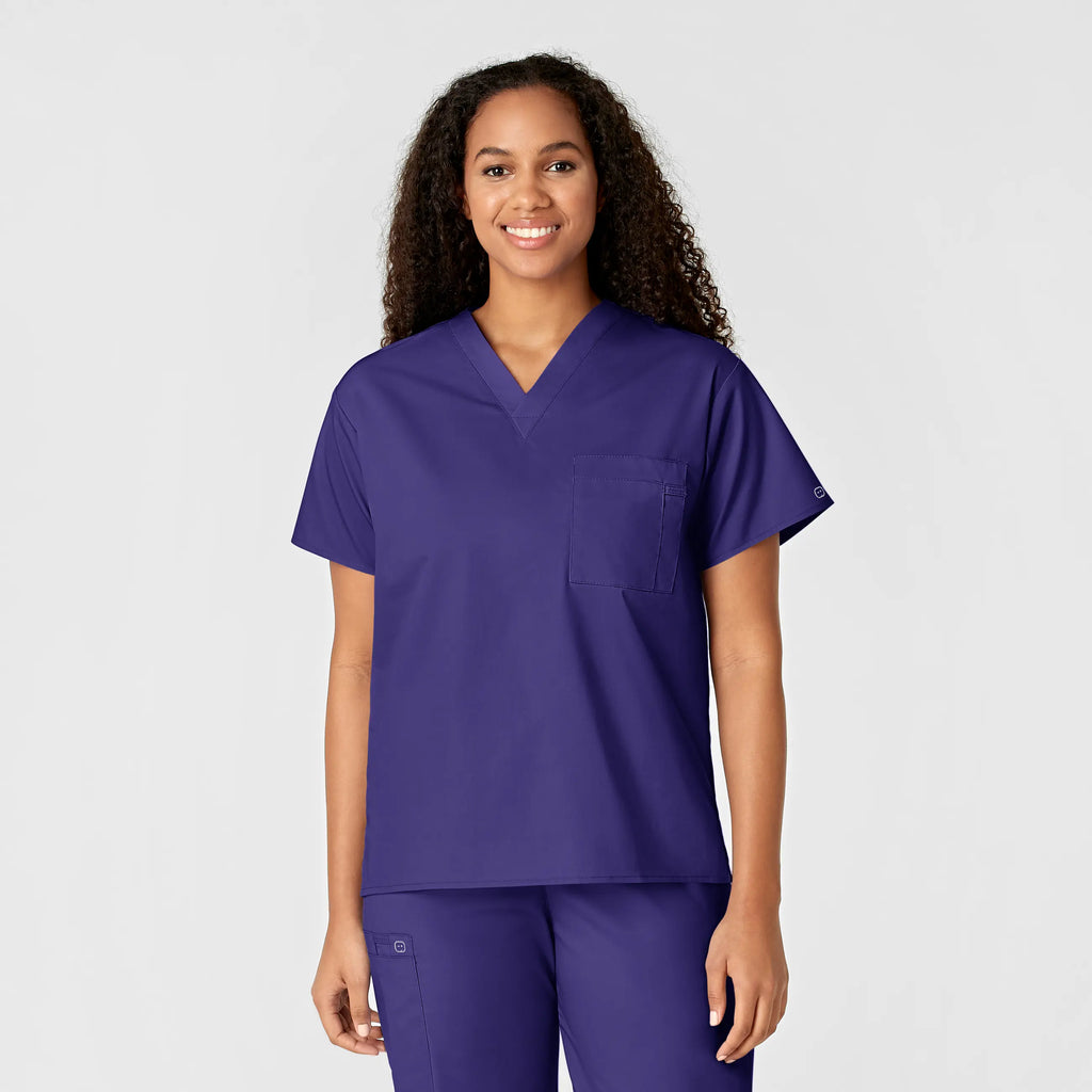 Wink Scrubs Unisex V-Neck Scrub Top Grape | scrub-supply.com