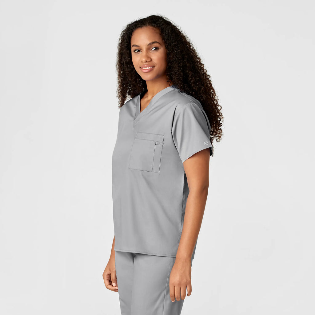 Wink Scrubs Unisex V-Neck Scrub Top Grey | scrub-supply.com