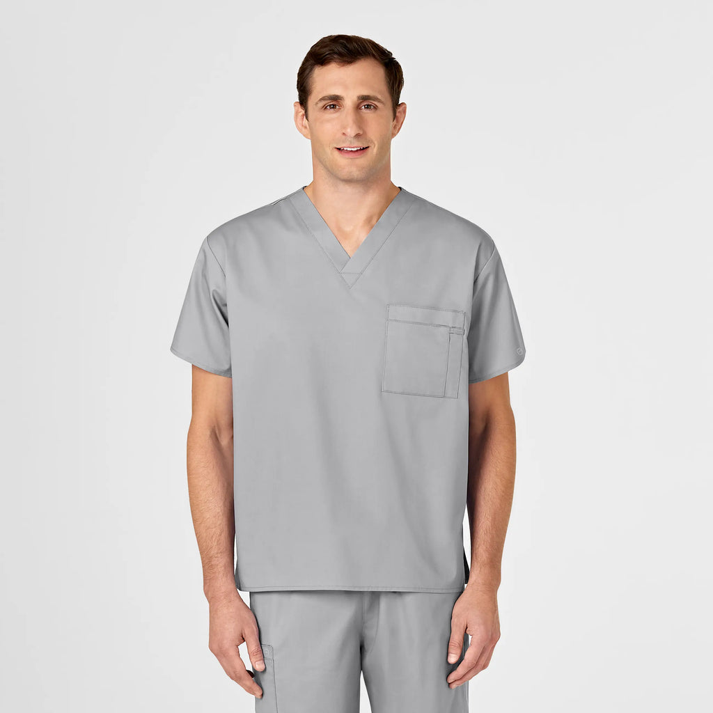 Wink Scrubs Unisex V-Neck Scrub Top Grey | scrub-supply.com