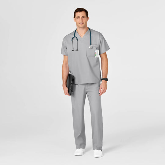 Wink Scrubs Unisex V-Neck Scrub Top Grey | scrub-supply.com
