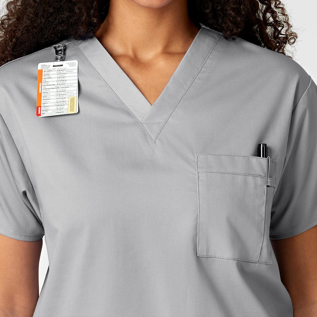 Wink Scrubs Unisex V-Neck Scrub Top Grey | scrub-supply.com