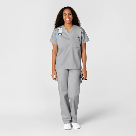 Wink Scrubs Unisex V-Neck Scrub Top Grey | scrub-supply.com