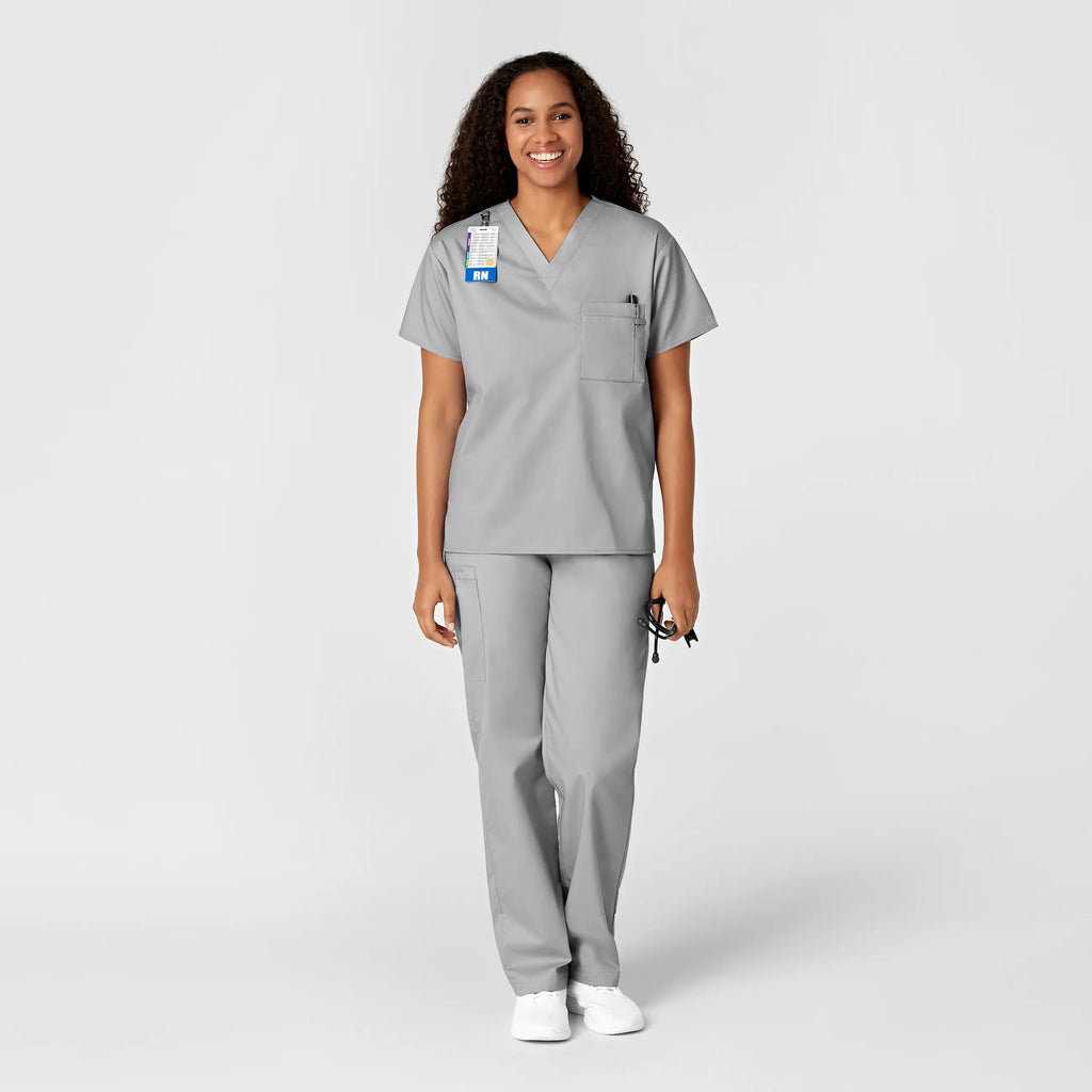 Wink Scrubs Unisex V-Neck Scrub Top Grey | scrub-supply.com