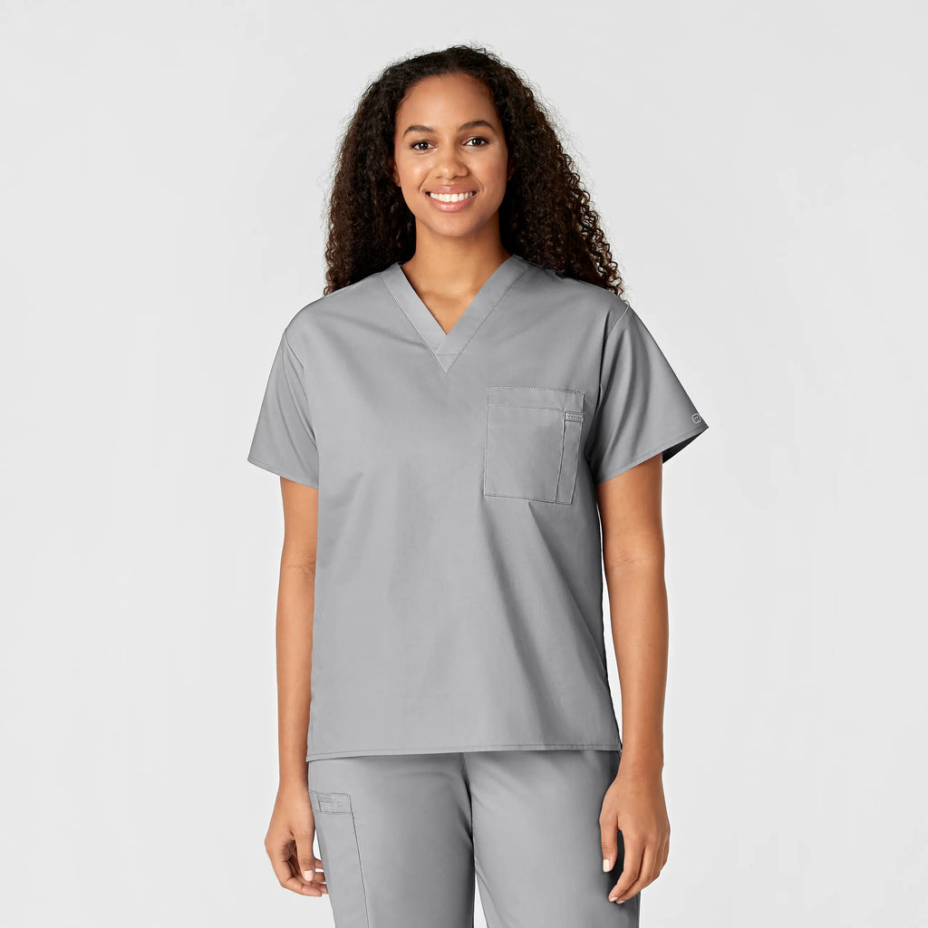 Wink Scrubs Unisex V-Neck Scrub Top Grey | scrub-supply.com