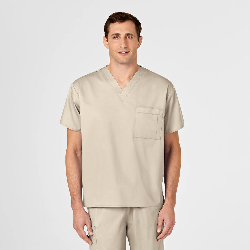 Wink Scrubs Unisex V-Neck Scrub Top Khaki | scrub-supply.com