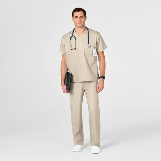 Wink Scrubs Unisex V-Neck Scrub Top Khaki | scrub-supply.com