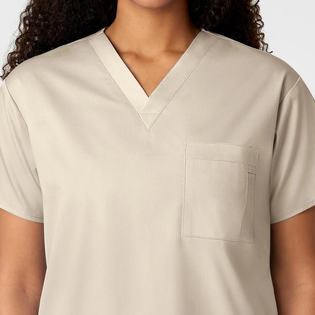 Wink Scrubs Unisex V-Neck Scrub Top Khaki | scrub-supply.com