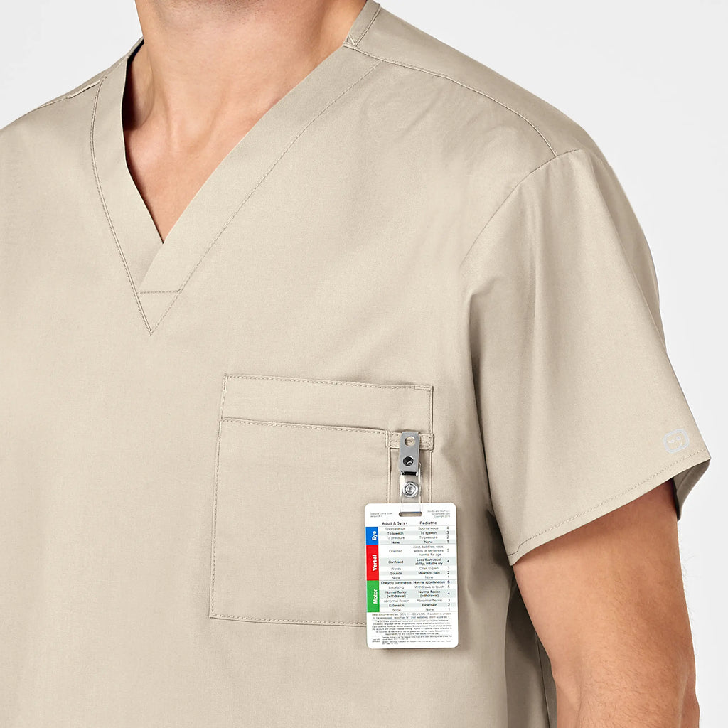 Wink Scrubs Unisex V-Neck Scrub Top Khaki | scrub-supply.com