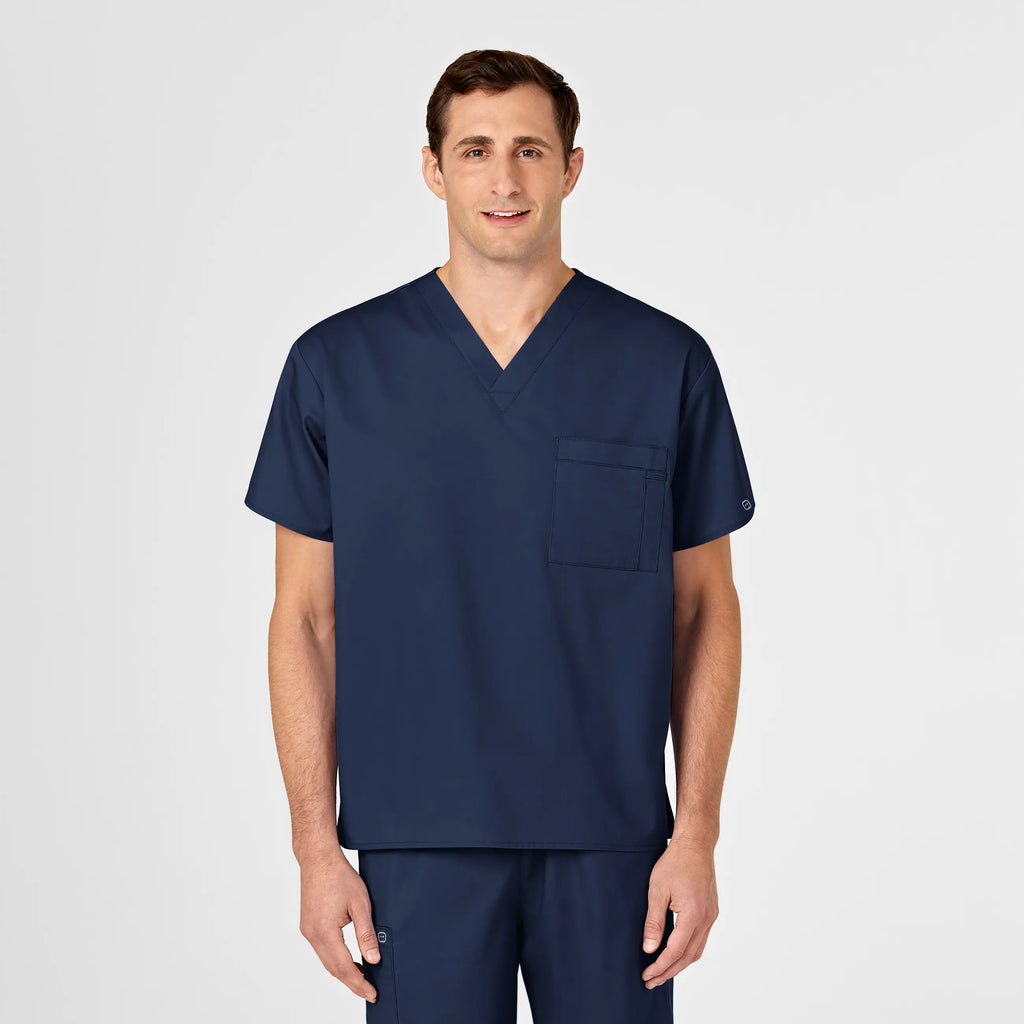 Wink Scrubs Unisex V-Neck Scrub Top Navy | scrub-supply.com