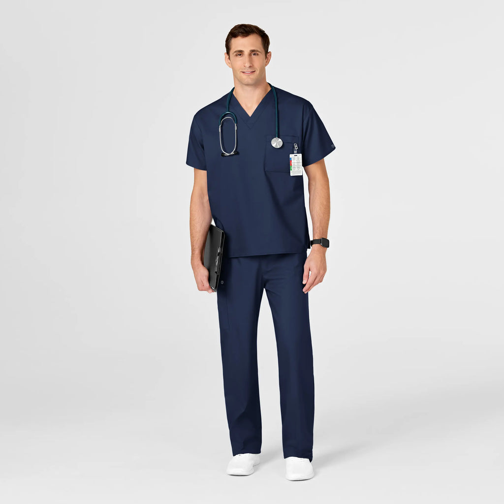 Wink Scrubs Unisex V-Neck Scrub Top Navy | scrub-supply.com